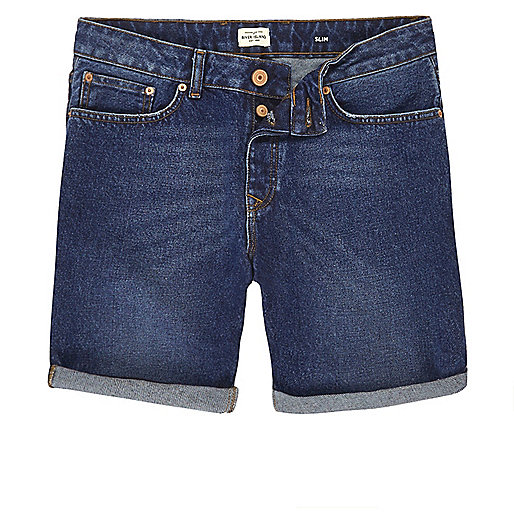 river island white leather boots,jacques-vertuk Sale Dark blue wash slim fit denim shorts men 292500