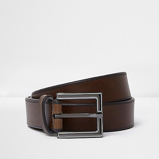 jacques-vertuk Dark brown enamel square buckle belt 302353 men Accessories Belts