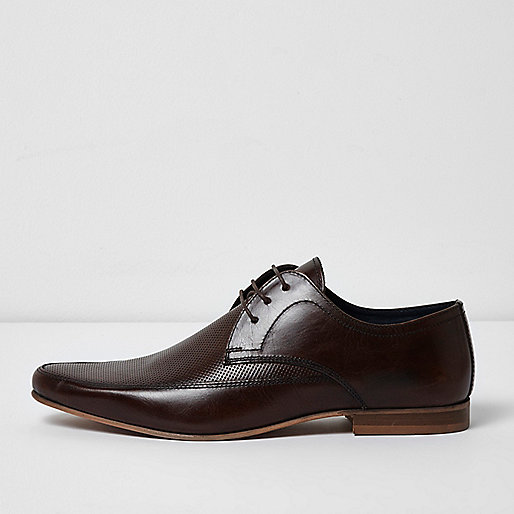 orange wedges river island,jacques-vertuk Shop Dark brown perforated leather derby shoes men 301708