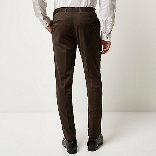 sleeveless coat river island,jacques-vertuk Sale Dark brown skinny suit pants men 289014