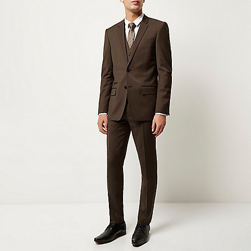 river island man bag,jacques-vertuk The Shop Dark brown skinny suit pants Suits Sale men