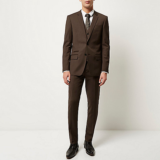 river island man bag,jacques-vertuk The Shop Dark brown skinny suit pants Suits Sale men