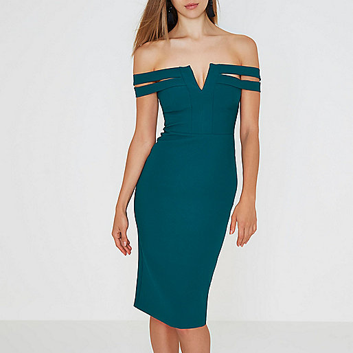 river island block heel shoes,jacques-vertuk Outlet Dark green bardot bodycon midi dress women 705579