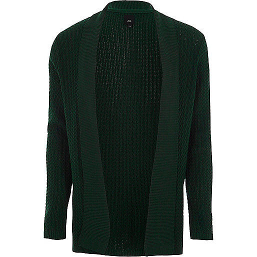 river island longline puffer coat,jacques-vertuk Stores Dark green cable knit open front cardigan men 303099