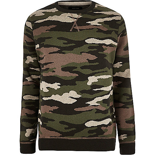 river island boxy bag,jacques-vertuk Camel Top Dark green camo military sweater Sweaters / Cardigans Sale men