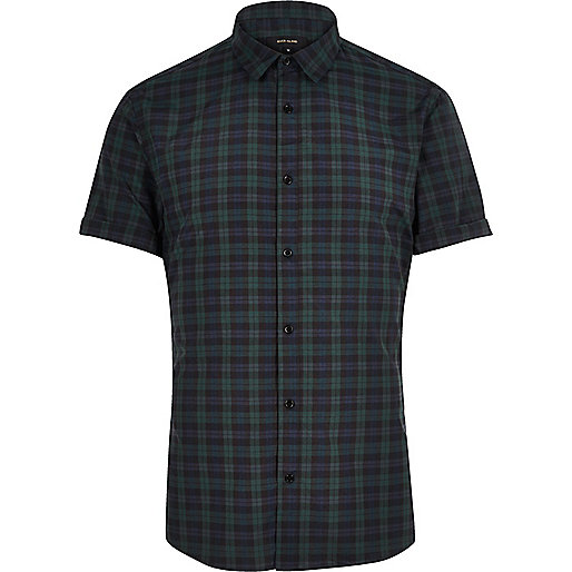 jacques-vertuk Dark green check slim fit shirt 292656 men Shirts