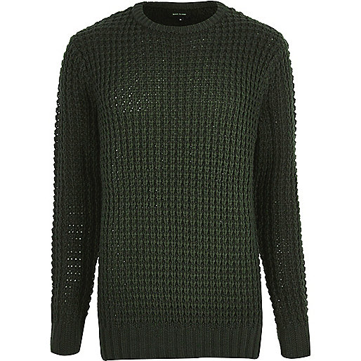 river island zebra dress,jacques-vertuk Sale Dark green chunky waffle sweater men 296664