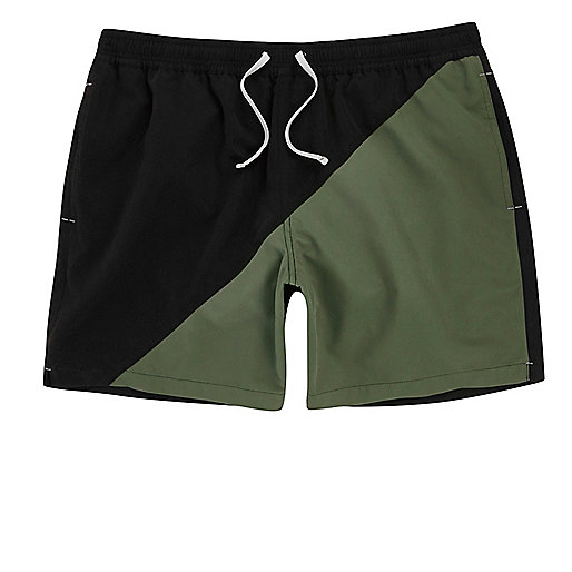 jacques-vertuk Dark green color block swim trunks 301310 men Shorts