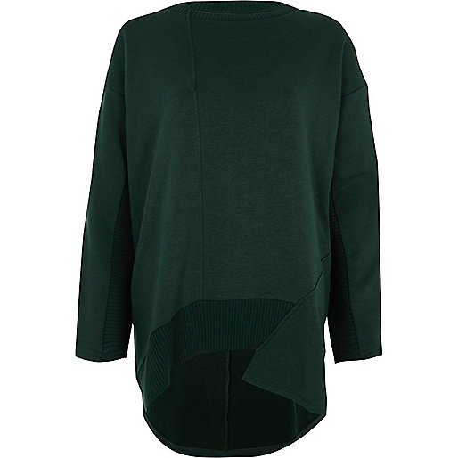 jacques-vertuk Dark green dipped hem sweatshirt 709985 women Tops Hoodies / Sweatshirts