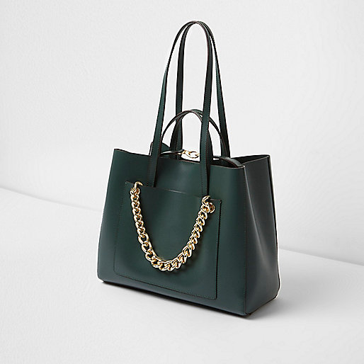 river island mini bowler bag,jacques-vertuk Shop On Line Dark green leather chain winged tote bag Shopper & Tote Bags Bags / Purses women