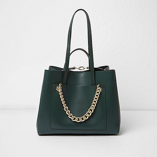 jacques-vertuk Dark green leather chain winged tote bag 705143 women Bags / Purses Shopper & Tote Bags