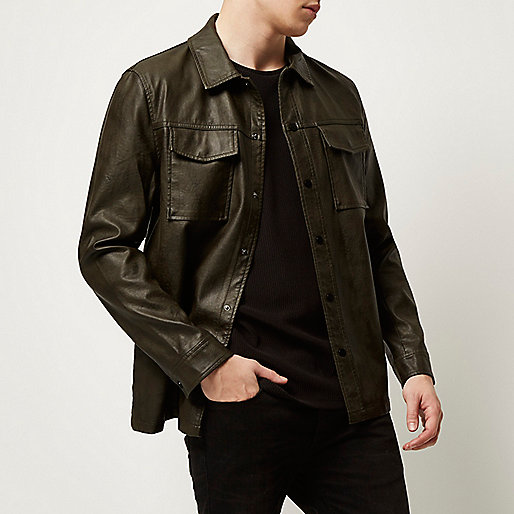 river island wool dress,jacques-vertuk South Africa Dark green leather look shirt jacket men 289676