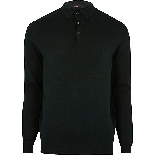 jacques-vertuk Dark green long sleeve polo shirt 297910 men Jumpers / Cardigans