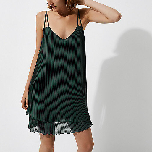 cheap river island jeans,jacques-vertuk London Stores Dark green pleated cami slip dress Slip / Cami Dresses Dresses women