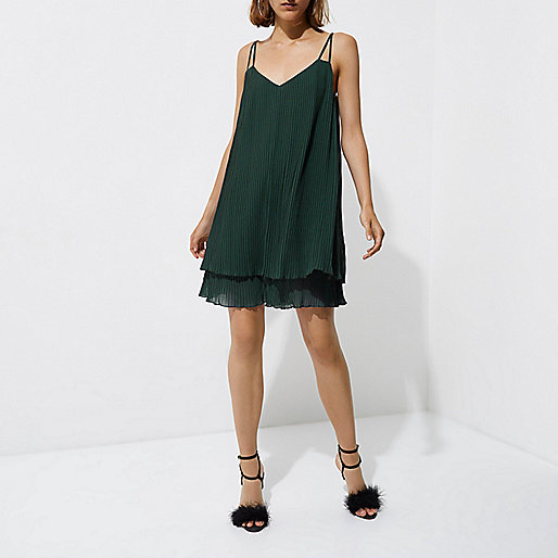 cheap river island jeans,jacques-vertuk London Stores Dark green pleated cami slip dress Slip / Cami Dresses Dresses women