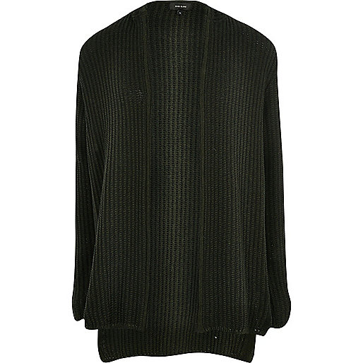 jacques-vertuk Dark green ribbed knit hooded cardigan 300690 men Jumpers / Cardigans