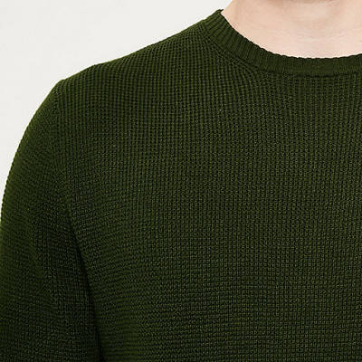 river island victoria square,jacques-vertuk Stores Dark green textured knit sweater men 294315