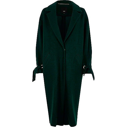 river island black jeans ladies,jacques-vertuk London Dark green tie cuff coat women 704848