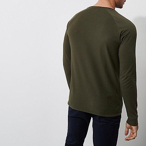 river island swimwear sale,jacques-vertuk Online Sklep Dark green waffle slim fit raglan sleeve top Long Sleeve T-Shirts T-Shirts / Tanks men