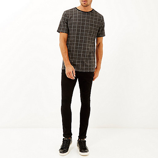 river island croc boots,Р?вер ?сланд Dark grey check t-shirt T-Shirts / Tanks Sale men