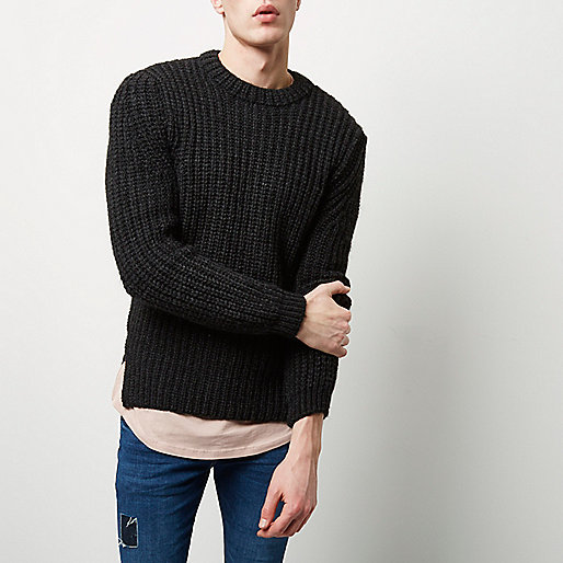 river island lemon dress,jacques-vertuk Online Sale Dark grey chunky knit sweater Sweaters / Cardigans Sale men