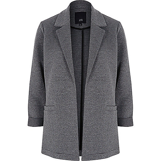 jacques-vertuk Dark grey lurex jersey blazer 707214 women Coats / Jackets Jackets