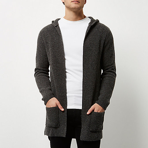 river island shoulder bag sale,jacques-vertuk UK Sale Dark grey open hooded longline cardigan men 299059