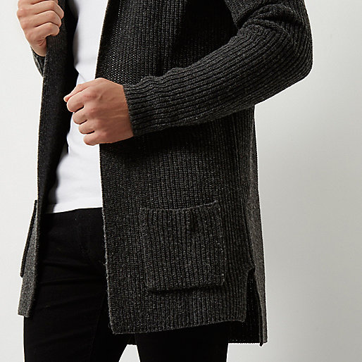 river island shoulder bag sale,jacques-vertuk UK Sale Dark grey open hooded longline cardigan men 299059