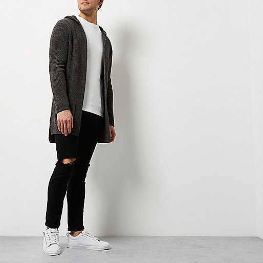 river island embellished sandals,jacques-vertuk Logo Dark grey open hooded longline cardigan Sweaters / Cardigans Sale men