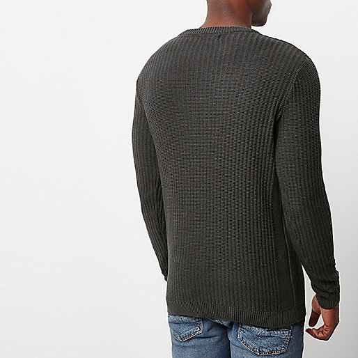 river island black shopper bag,jacques-vertuk Share Price Dark grey ribbed slim fit sweater Sweaters / Cardigans Sale men