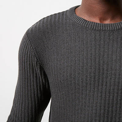 river island black shopper bag,jacques-vertuk Share Price Dark grey ribbed slim fit sweater Sweaters / Cardigans Sale men