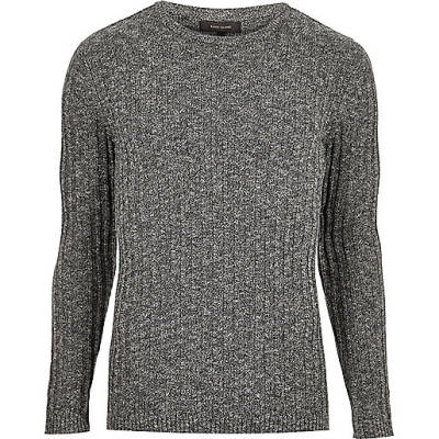 jacques-vertuk Dark grey ribbed sweater 296697 men Jumpers / Cardigans