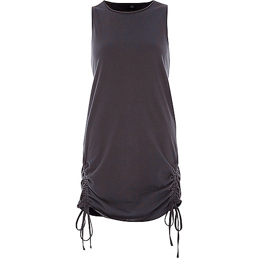 river island gyle,jacques-vertuk South Africa Dark grey ruched hem tank top women 705248