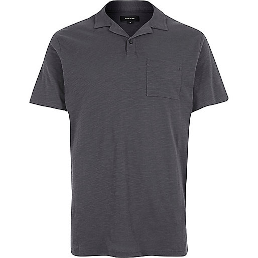 river island argyle street,jacques-vertuk Shop Dark grey slub cotton polo shirt men 295344