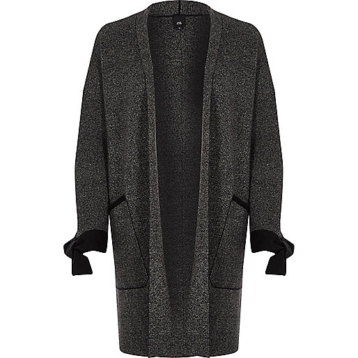 mens black ripped jeans river island,jacques-vertuk About Us Dark grey tie cuff cardigan Cardigans Knitwear women