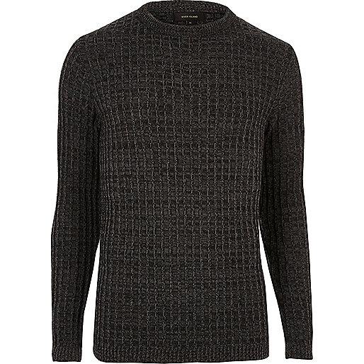 jacques-vertuk Dark grey twist slim fit sweater 299526 men Jumpers / Cardigans