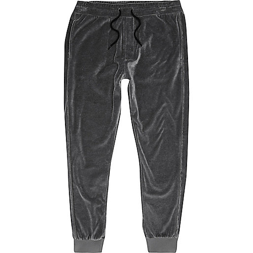 black quilted bag river island,Stockists Of jacques-vertuk Dark grey velour joggers Joggers men