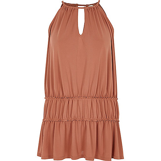 river island pouchette bag,jacques-vertuk London Dark orange ruched trapeze cami dress women 700373