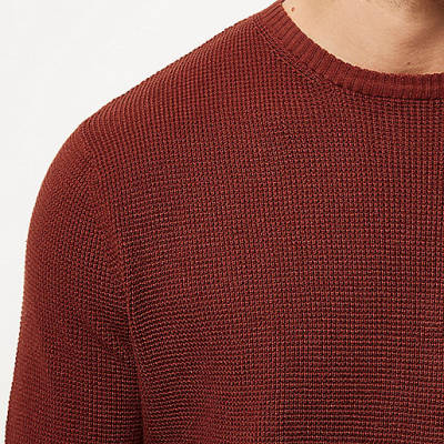 jacques-vertuk Dark orange textured sweater 294316 men Jumpers / Cardigans