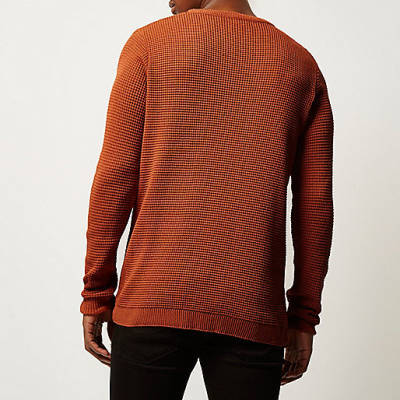 river island bootcut jeans,jacques-vertuk UK Sale Dark orange textured waffle sweater men 292695