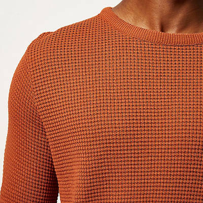 river island extra short jeans,jacques-vertuk Webshop Dark orange textured waffle sweater Sweaters / Cardigans Sale men