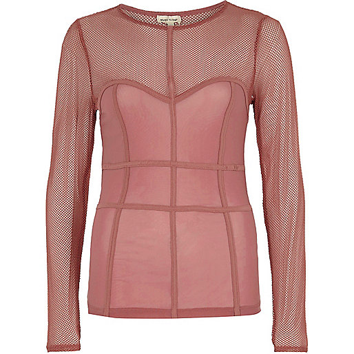 cut out dress river island,Apply Online jacques-vertuk Dark pink mesh corset seam top Tops Sale women