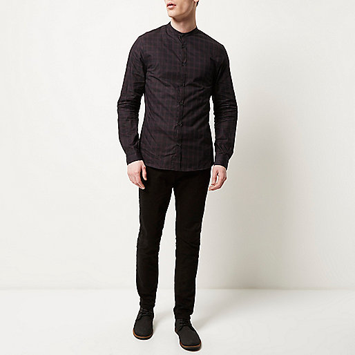 white clutch bag river island,jacques-vertuk Sale Ireland Dark purple check grandad longline shirt Shirts Sale men