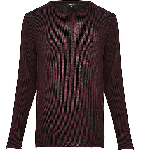 jacques-vertuk Dark purple lightweight plaited sweater 290154 men Jumpers / Cardigans