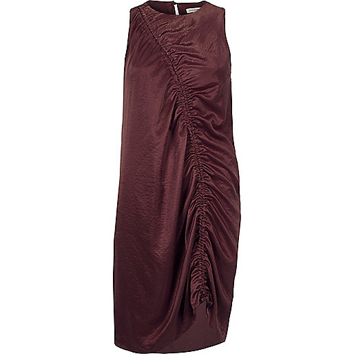 jacques-vertuk Dark purple ruched front sleeveless dress 702845 women Dresses