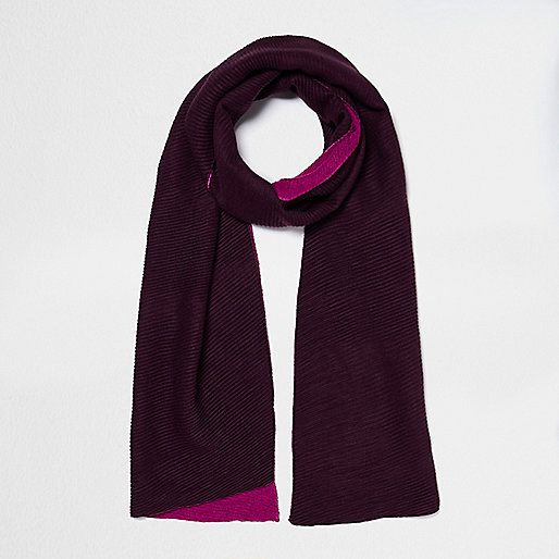 jacques-vertuk Dark red and fuschia rib color block scarf 704029 women Accessories Scarves