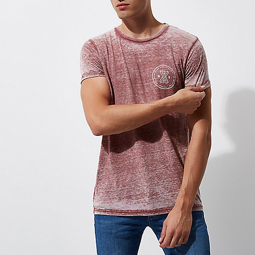 river island arnison centre,Island River Shop Dark red burnout 'revolution' print T-shirt T-shirts T-Shirts / Tanks men