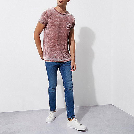 river island arnison centre,Island River Shop Dark red burnout 'revolution' print T-shirt T-shirts T-Shirts / Tanks men