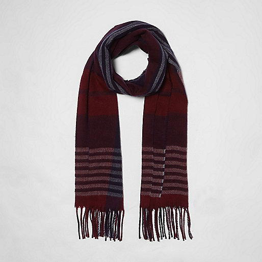 river island platform knee high boots,jacques-vertuk Clothing Company Dark red check scarf Scarves Accessories women