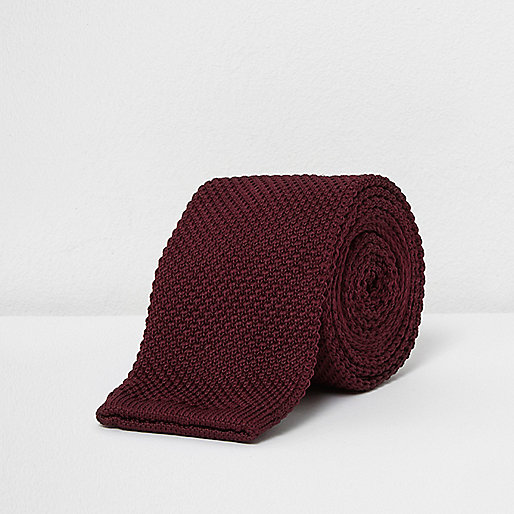 jacques-vertuk Dark red knitted tie 303445 men Accessories Ties / Bow Ties